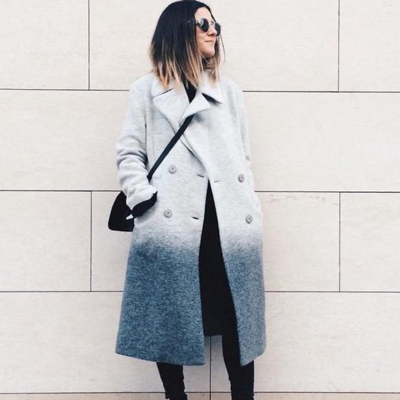 ASOS Oversized Coat in Gray Ombre Boiled Wool - Picture 1 of 4